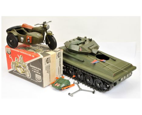 Palitoy/Cherilea Action Man Vintage group of vehicles including (1) 34710 unboxed Scorpion Tank - opening hatch is missing an