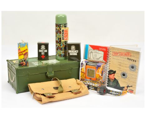 Action Man group of related merchandise including Hasbro Ammo/Kit storage box, Hasbro Secret Combat - Squad Commander watch (