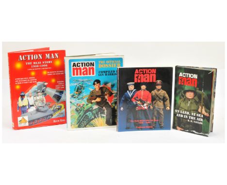 Action Man Reference books including The Gold Medal Doll for Boys 1966-1984 by Frances Baird; The Real Story 1966-1996 by Kev