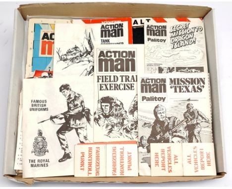 Palitoy (or similar) Action Man Vintage group of various Instruction Leaflets / Ephemera to include; Secret Mission to Dragon