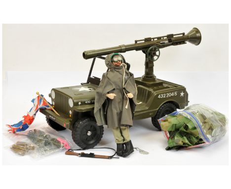 Action Man Vintage pair includes (1) loose Palitoy flock head dressed figure - not checked for completeness, (2) unboxed Cher