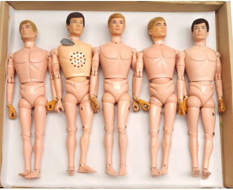 Palitoy Action Man vintage flock head figures/loose/undressed, a group which appear to be generally Fair Plus (some discolour