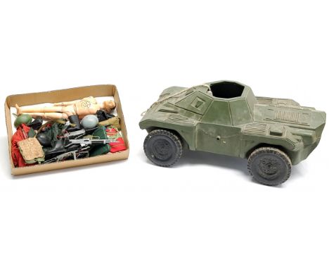 Palitoy Action Man vintage, unboxed group to include undressed painted head figure, plus various accessories including part o