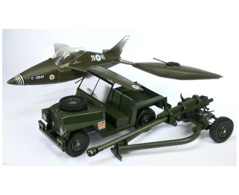 Palitoy/Cherilea Action Man Vintage group of unboxed vehicles including (1) 34713 Land Rover - with fold-down windscreen, spa