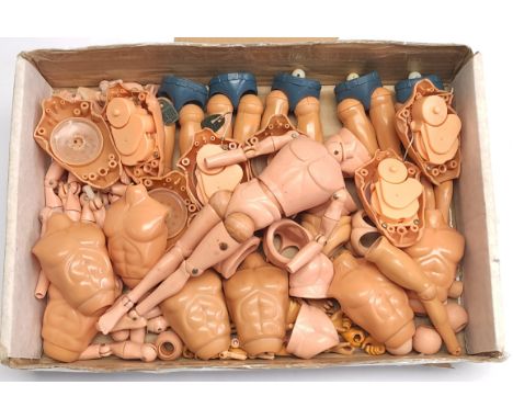 Palitoy Action Man a group of vintage figure body parts including hands, feet, arms, legs, torso's - ideal for spare parts - 