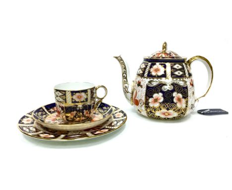 ROYAL CROWN DERBY 'IMARI' PATTERN TEA SERVICE, decorated in the 2451 pattern, printed marks to base, comprising teapot, milk,