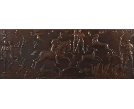 Glücker, EmilBad Cannstatt 1896 - 1971 Stuttgart, Maler. "Jagdszene", vielfigurige mythologische Darstellung mit Tieren und F
