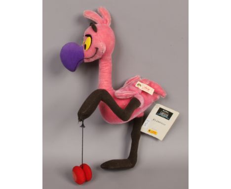 A Steiff soft toy model of Walt Disney's Fantasia Flamingo with identifying button.