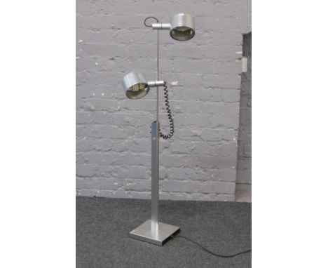 A 1980s brushed aluminium adjustable reading lamp.