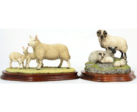 Border Fine Arts 'North Country Cheviot Ewe with Scotch Halfbred Lambs', model No. L147 by Ray Ayres, limited edition 12/950,
