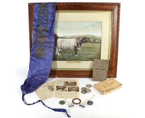 Shorthorn Cattle Interest: An archive belonging to William E.Walls, Howden Hall, Durham Road, Stockton.  Fifteen Prize Bull m