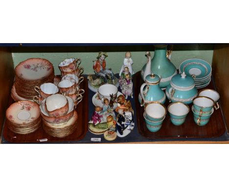 Assorted Capodimonte, Goebel figures and others and a Carl Tielsch teaset and a Limoges coffee set, some damage (qty)