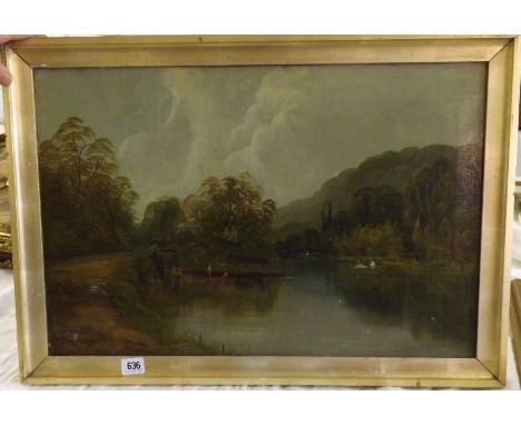 R. Allan – Bouldors Loch on the Thames 16” x 24”  signed         