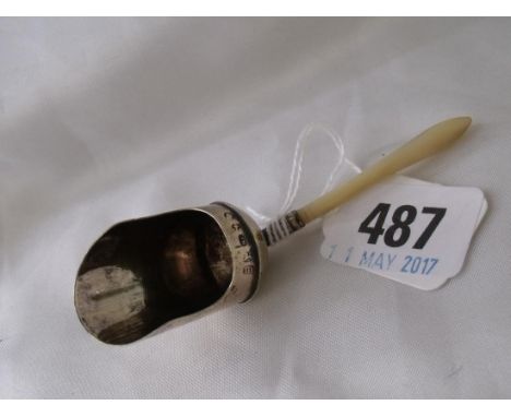 Georgian caddy scoop with mop handle Birm 1810  by JW         