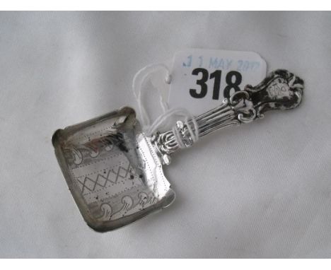 Victorian fancy caddy spoon Birm by GU 8g   