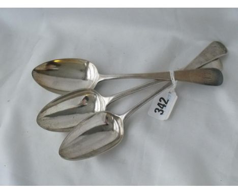 Georgian oe pattern table spoon Lon 1825 by RB  also 2 others 180g       