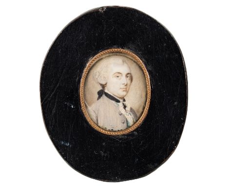 British School, 18th Century -Portrait miniatures of Sir William Bennett and Lady Bennett -Pair of watercolours on card -The 