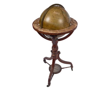 A Scottish Regency terrestrial library globe, by Kirkwood &amp; Son, circa 1820; inscribed KIRKWOOD'S NEW TERRESTRIAL GLOBE w