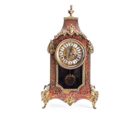 A French mid-Victorian boulle mantel clock having an unsigned eight-day duration movement striking the hours and half-hours o