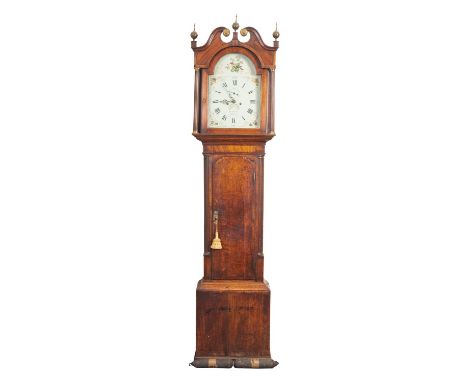 Robert Fletcher, Chester an oak longcase clock the eight-day duration movement striking the hours on a bell with the thirteen