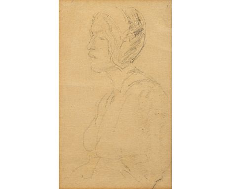 Attributed to Arthur Ambrose McEvoy ARA (1878-1927) -Female portrait and nude studies -Two pencil sketches -19.5 x 13.5cm and