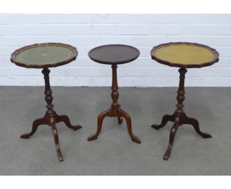 Three mahogany wine tables, 33 x 51cm. (3)