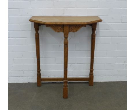 Early 20th century oak console table, 68 x 76 x 35cm.