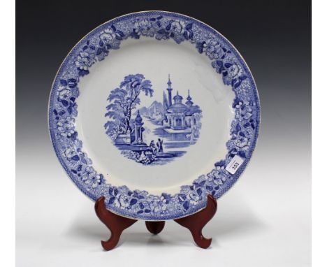 J Jamieson &amp; Co Bosphorus blue and white charger, 44cm