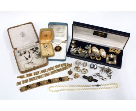A quantity of vintage and later costume jewellery to include Givenchy and Christian Dior earrings, etc (a lot)