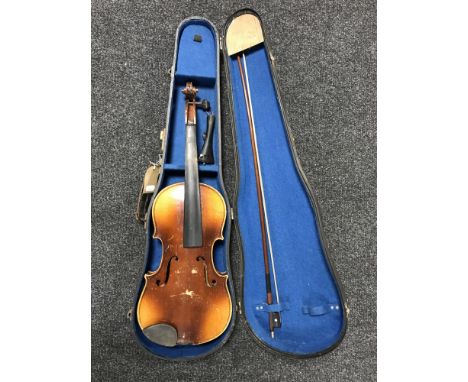 A 20th century Czech copy of a Stradivarius violin, in case