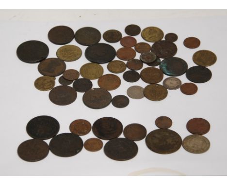 SELECTION OF LATE 18TH CENTURY TO EARLY 20TH CENTURY COPPER COINAGE, COMMEMORATIVE PIECES AND TOKENS VARIOUS to include "The 