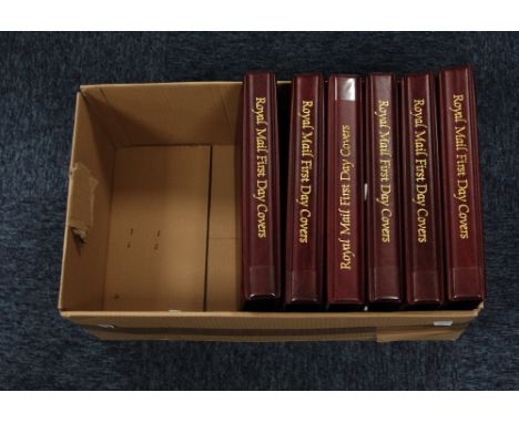 SIX ROYAL MAIL FIRST DAY COVER BINDERS HAVING COVERS FROM 1964 - 2011, many of the later covers have the special cancels
