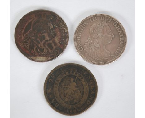 GEO III SILVER BANK OF ENGLAND issue FIVE SHILLINGS/DOLLAR TOKEN 1804 type four with leaf pointing to centre of E. reverse wi