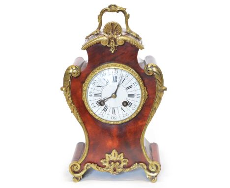 Late 19th Century tortoiseshell mantel clock Late 19th Century French red tortoiseshell ormolu mounted mantel clock. Eight-da