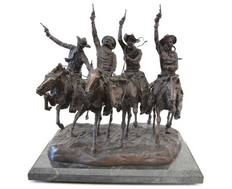 Coming Through The Rye After Frederic Remington Large cast bronze sculpture 'Coming Through The Rye', After Frederic Remingto