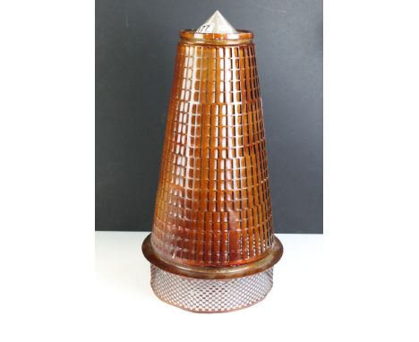 Rolls Royce jet APU engine diffuser (R 40) of conical form with pierced sides. Measures 54cm tall. 