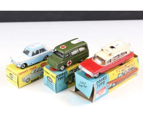 Two Corgi cars to include a Bedford Military Ambulance (414) and a Superior Ambulance (437) both with original boxes together