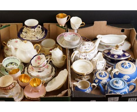 19th Century Victorian and later assorted ceramics - Victorian Copeland and Spode jasperware style tea set, Wedgwood, Paragon