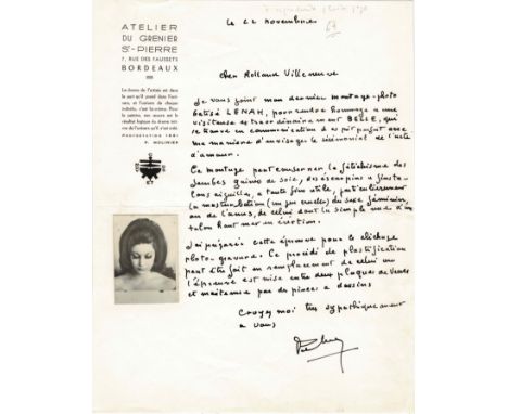 Pierre Molinier (1900-1976)Lettres de Pierre Molinier à Roland Villeneuve retraçant la genèse du 'Chaman et ses Créatures'. L