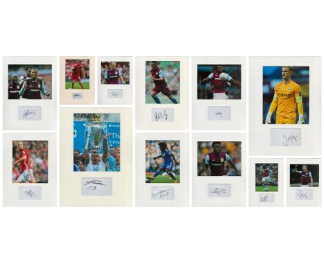 Football. Top Flight Collection of Twelve 16 x 12 inch Mounts All Signed. Includes Alexsander Kolarov, Joe Hart, Daley Blind,