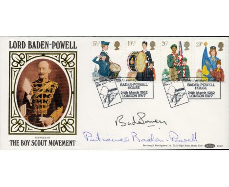 Baden Powell and Patricia Baden Powell signed Baden Powell FDC.  24,3,82 London SW7 postmark. Good condition. All autographs 