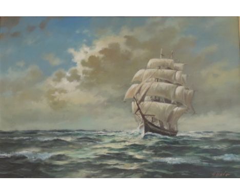 H. Huler, 20th Century Continental School

An attractive Seascape with large Sailing Ship in foreground, O.O.C., 66cms x 94cm