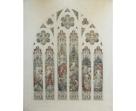 Great War Memorial Window

[Northern Ireland?] A fine original watercolour drawing for a massive stained glass Window, 'To th