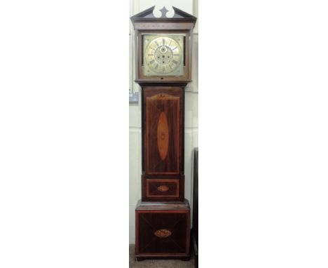 A very attractive late 18th Century / early 19th Century inlaid mahogany Longcase Clock Case, in the Sheraton style, the brok