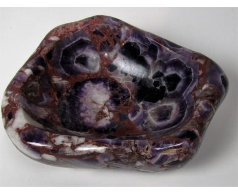 A large and attractive Amethyst and Quartz Bowl, 29cms (11 1/2") long. (1)