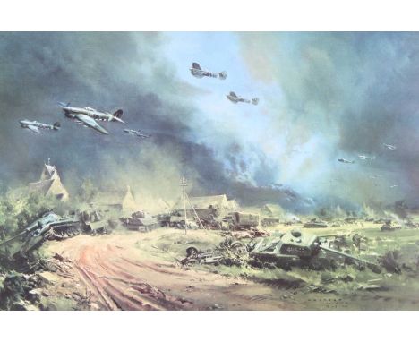 After Frank Wootton, (1911-1978), Rocket firing Typhoons at the Falaise Gap Normandy 1944, limited edition print no. 122/850,