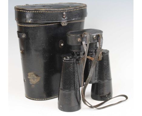 A pair of German Third Reich Kriegsmarine binoculars, marked with an eagle and swastika over M, Carl Zeiss Jena DF 7 x 50 197