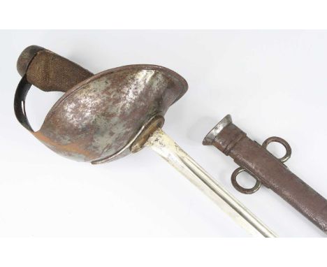 A British 1908 pattern Cavalry Trooper's sword, the 89cm fullered blade marked to the forte Wilkinson with various Ordnance m
