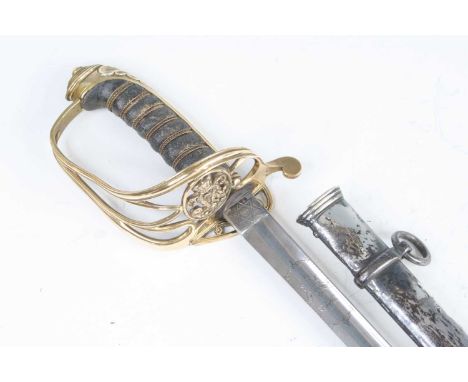 A Victorian 1822 pattern Infantry Officer's sword, the 79cm blade etched with a crowned VR cypher, marked to the forte Henry 