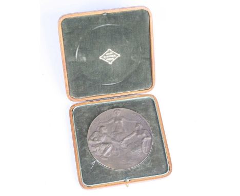 A large Royal Automobile Associated Clubs Medal, 77mm, in John Pinches fitted leather case, together with a white and yellow 